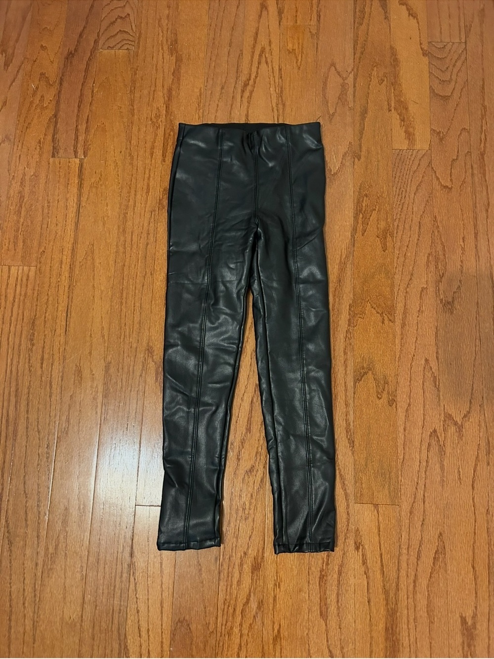 Mayoral Girls Black Faux Leather Leggings Size 10 Trendy Pull On Pants NWT - Picture 2 of 8